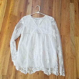 Floral white embroidered blouse